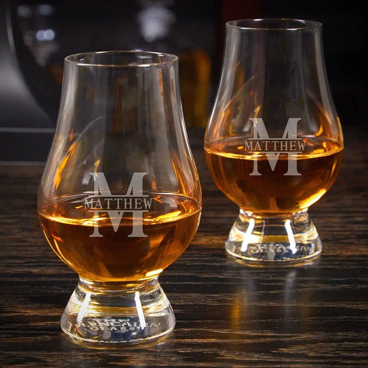 GLENCAIRN Personalized Whisky Glass - Custom Laser Engraved by Home Wet Bar | Perfect Glasses for the Current or Aspiring Whiskey Connoisseur, Set of 2