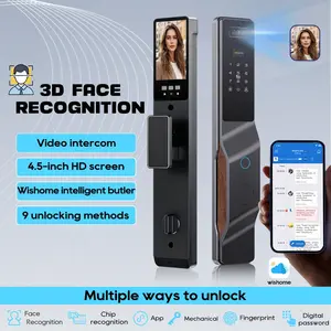 Wishome APP 3D Face Recognition Unlock Digital Lock With Camera Video Call Voice Intercom Digital Lock Automatic Door Lock