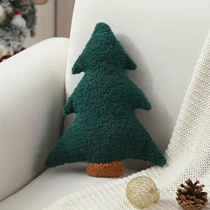 1pc Christmas Pillow, Christmas Tree Throw Pillow Christmas Tree Shaped Cushion Christmas Decorative Pillows Plant Shaped Pillow Stuffed Christmas Decor for Sofa Bedroom Home Party Decorations