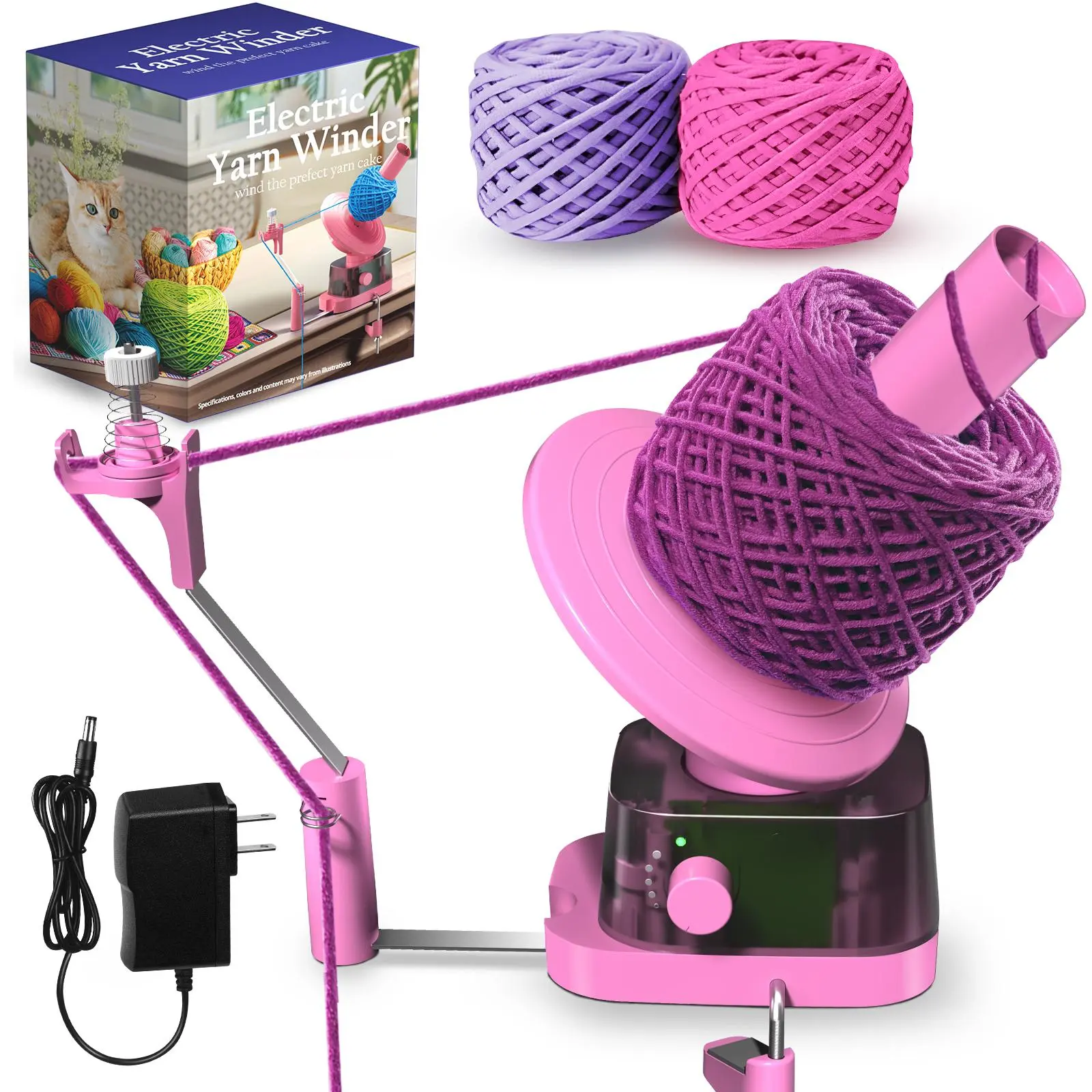 Electric Yarn Winder with Yarn Holder - Large-Capacity Arts & Crafts Tool, Strong Tension Control, Stepless Speed Adjustment, Multifunctional Crocheting Helper, Crocheting Enthusiasts
