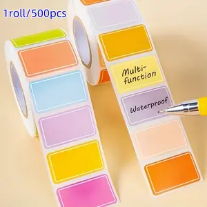 500 Waterproof Colorful Label Stickers for Office and School Use, Ideal for Organizing and Name Tagging, Durable and Versatile Sticker Packs, Self Adhesive Label, Sticky Label