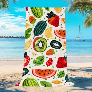 Tropical Fruit Print Beach Towel, Quick-Dry Absorbent Multifunctional Bath Sheet, Ideal for Beach Pool Bathroom Outdoor Use, Gift