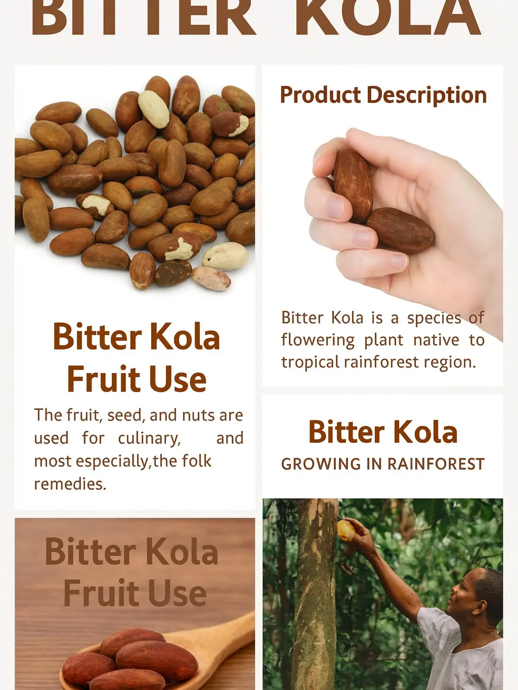 African Bitter Kola Obi Abata Natural Nut,Garcinia Kola/cola (65pieces ...