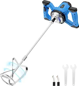 【FathersDayGift】AZZUNO 1200W Electric Cement Mixer – Powerful Handheld Mud Mixer with 6 Speeds for Concrete, Mortar, Paint & Cement Mixing