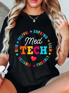 100% Cotton Unisex MED Tech Appreciation Week healthcare Medical Technologist T-Shirt Casual Top