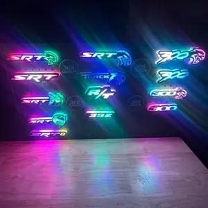 305CarbonCustoms RGB Flow  And Solid Color LED Emblems fit for s r t hell cat scat and more with Dynamic Light Effects & Smartphone Control - Premium Quality Upgrade