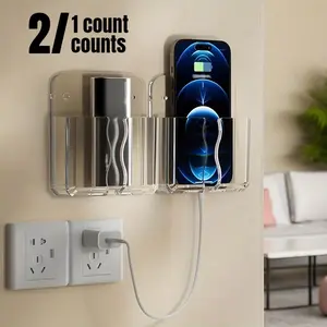 Wall Mounted Phone Charging Station, Multi-functional Mobile Phone Holder, Home Organizer for Living Room Bedroom Bathroom Kitchen, Multipurpose Phone Holder, Multifunctional Phone Stand, Cell Phone Mount
