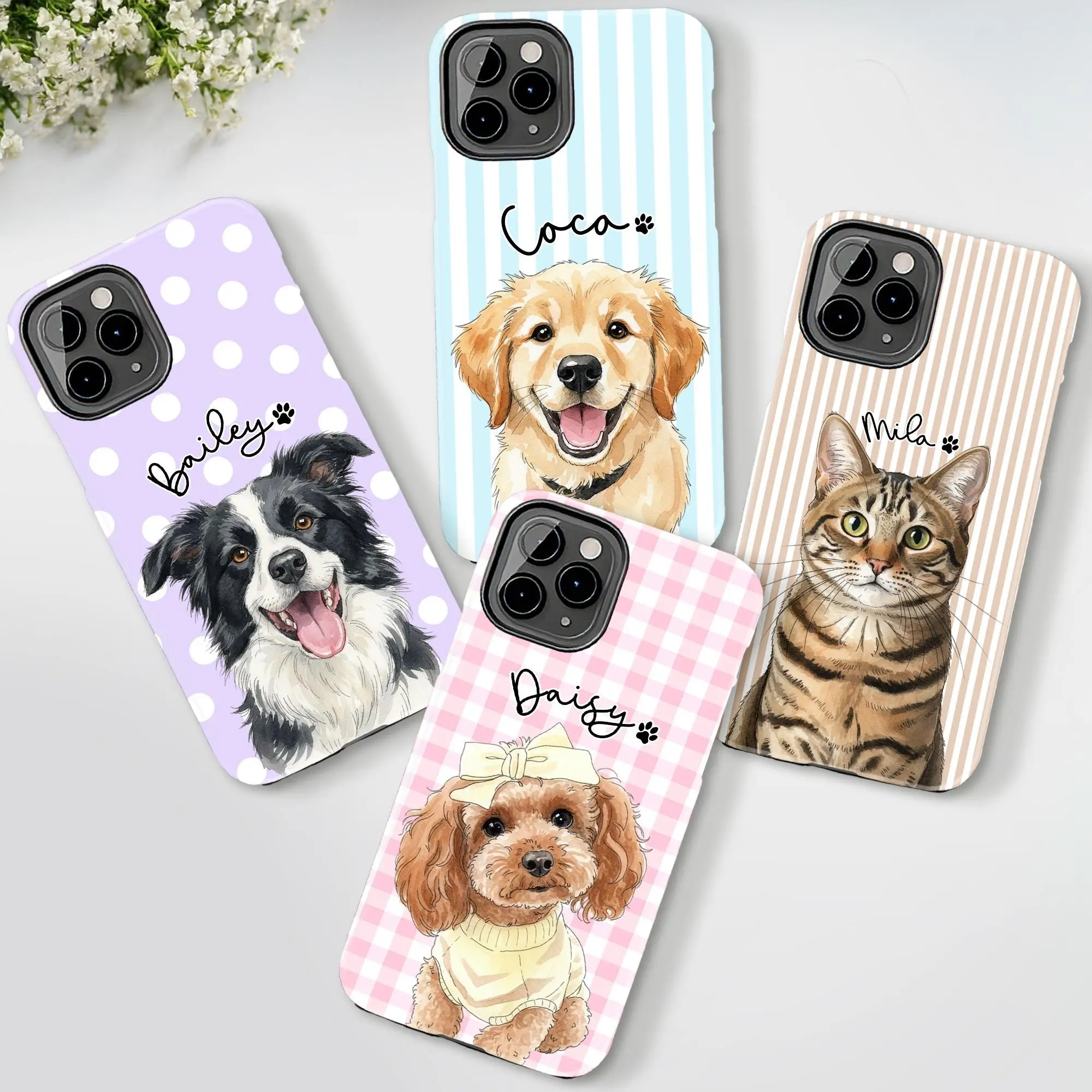 Custom Dog Portrait Phone Case: Personalized Pet Lover Gift Custom Dog Portrait Phone Case: Personalized Pet Lover Gift