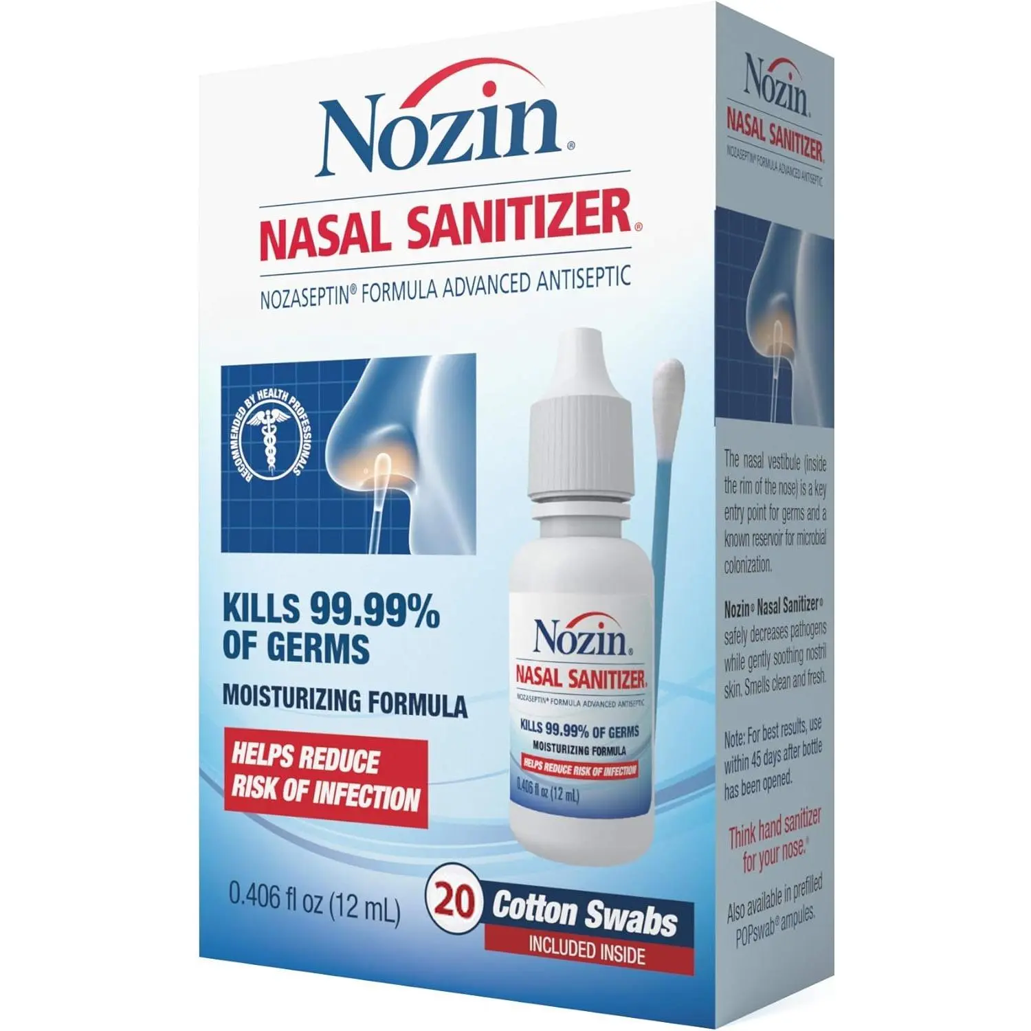 Nozin Nasal Sanitizer Antiseptic 12mL Bottle | 60+ Applications