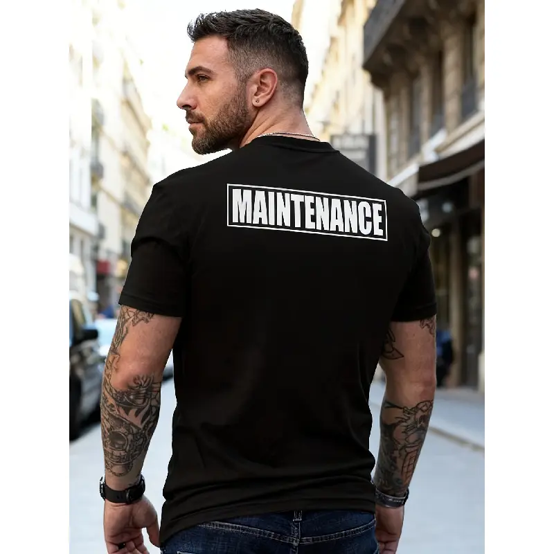 shirt merch clothing merch flash sale MenS Heavy-Duty Maintenance Repair T-Shirt - 100% Work Uniform Tee with MAINTENANCE Print - Soft Crew Neck Short Sleeve for Mechanics, Plumbers, Mechanic