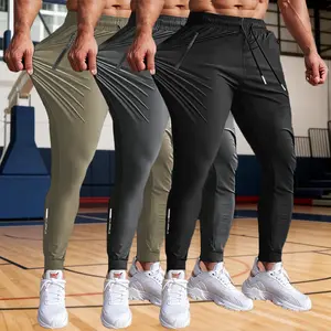 Men’s high-elasticity reflective casual jogger sweatpants with zippered pockets and a drawstring design, suitable for slow jogging, fitness, hiking, cycling, and spring/autumn wear., Fitness Trousers, Workout Jogger, Ankle Length