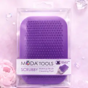 MODA TOOLS Scrubby Makeup Brush Cleaning Pad PURPLE for Effective Makeup Brush Cleaning