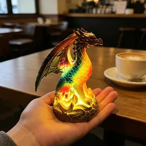 Colorful Dragon LED Night Light, Bedroom Desktop Artistic Shadow Decor, Heartwarming Gift, Bedside Lamp, 1pc Ornament, Home Decoration Lamp
