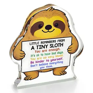 Acrylic Desktop Decoration Sign, Cute Sloth Reminder Gift, Inspirational Birthday Graduation Present, Office Gift for Daughter Son Teen Boy Girl Friend Colleague