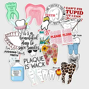 Sticker Pack 20 pcs Dentist Stickers, Dental Care Career Vinyl Decals for Laptop Tumbler