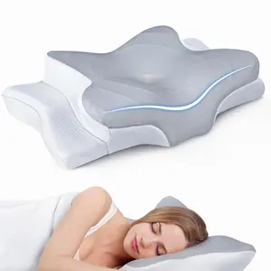 GARANTIE Cervical Pillow for Neck and Shoulder,Contour Memory Foam Pillow,Ergonomic Neck Support Pillow for Side Back Stomach Sleepers with Pillowcase