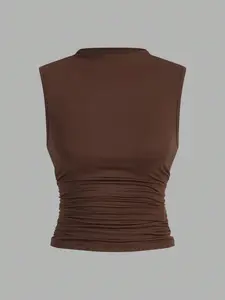 Elegant Leopard Print Zebra Pattern Sleeveless Tank Top, High-End Summer Women's Clothing, Slimming Waist Design, Versatile Ladies' Tops