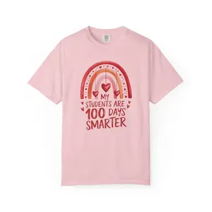 My Students are 100 Days Smarter Comfort Colors Shirt, 100 Days of School Rainbow T-Shirt, 100 Day Celebration Teacher Appreciation Gift