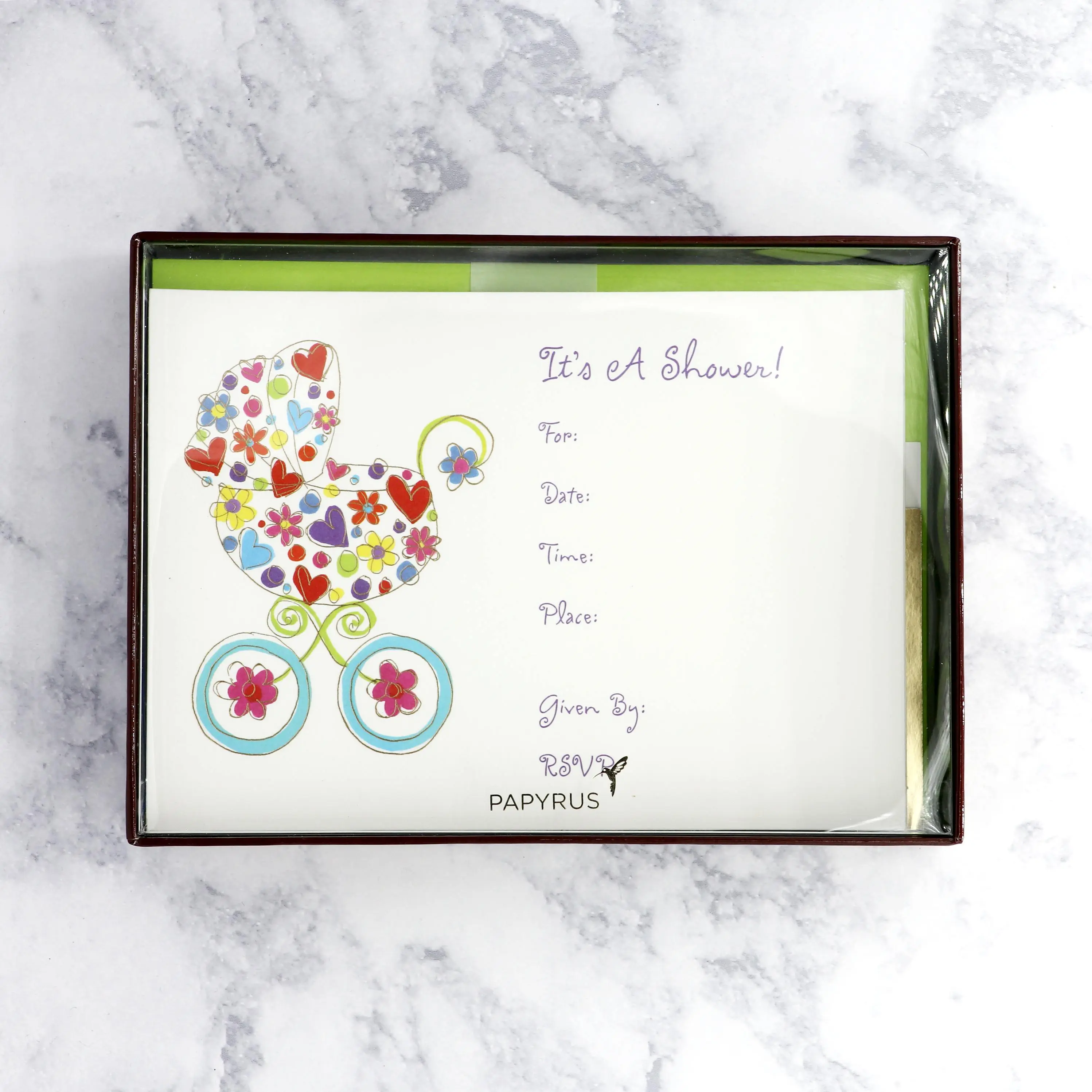 Stroller Baby Shower Invitations (Set of 10)