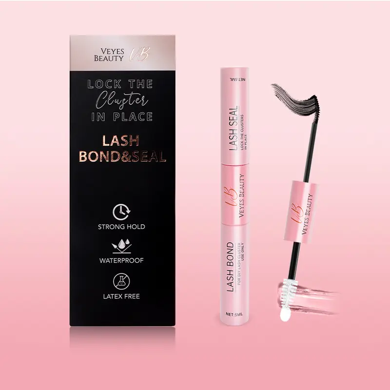Live VEYESBEAUTY 2-in-1 Waterproof Lash Bond & Seal, Strong Hold Long-Lasting Glue for Eyelash Extensions & Individual Lash Makeup Cosmetic, Eyelashes Extensions