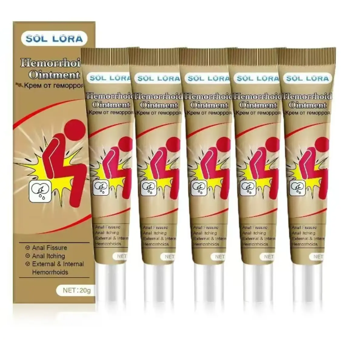 5pcs SOL LORA body care cream for men and women Hemorrhoids Cream