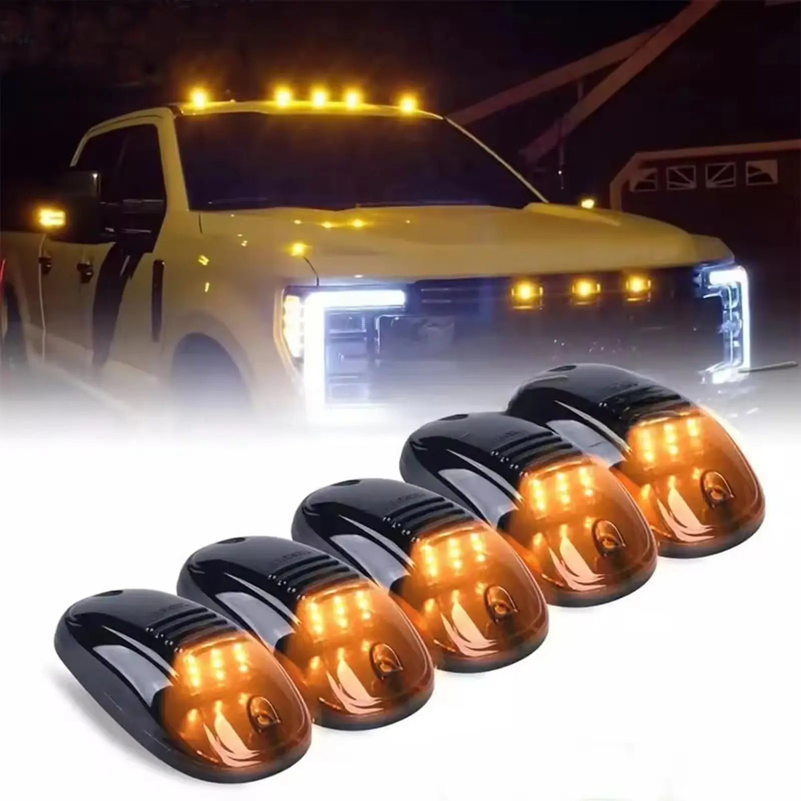 Fccemc 5 LED Wired Cab Lights, Universal Car Roof Sign Light, General Purpose Cabin Indicator Lamp, Durable Design for Vehicles, Led Signal Lamp, Car Lighting