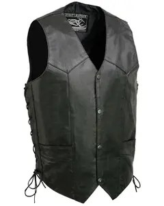 Milwaukee Leather Men's Classic Side Lace Biker Vest - El1315go