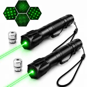 2PCS Rechargeable Green Light Pointer, Portable Lightweight Office & Teaching Presenter with Adjustable Mode, Durable Metal Shell, USB Charging, for Camping & Hiking Lantern Accessories
