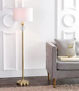 JONATHAN Y Evelyn Contemporary Crystal / Metal LED Floor Lamp; for Living Room,Bedroom, Kitchen, Office
