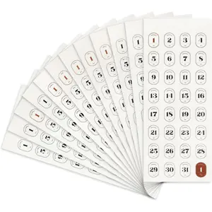12 Monthly Planner Date Sticker Sheets, 365 Daily Planner Number Stickers, Decorative Planner Sticker Accessories