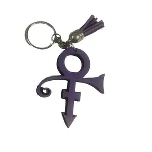 Prince Symbol Wood Keychain - Purple Keychain Design and Keyring Attachment