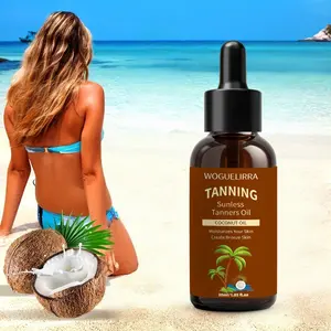 Coconut Sunless Tanning Oil, Waterproof and Long-Lasting, Indoor Use, Moisturizing and Hydrating, Dropper Design, Easy to Carry, Body Care