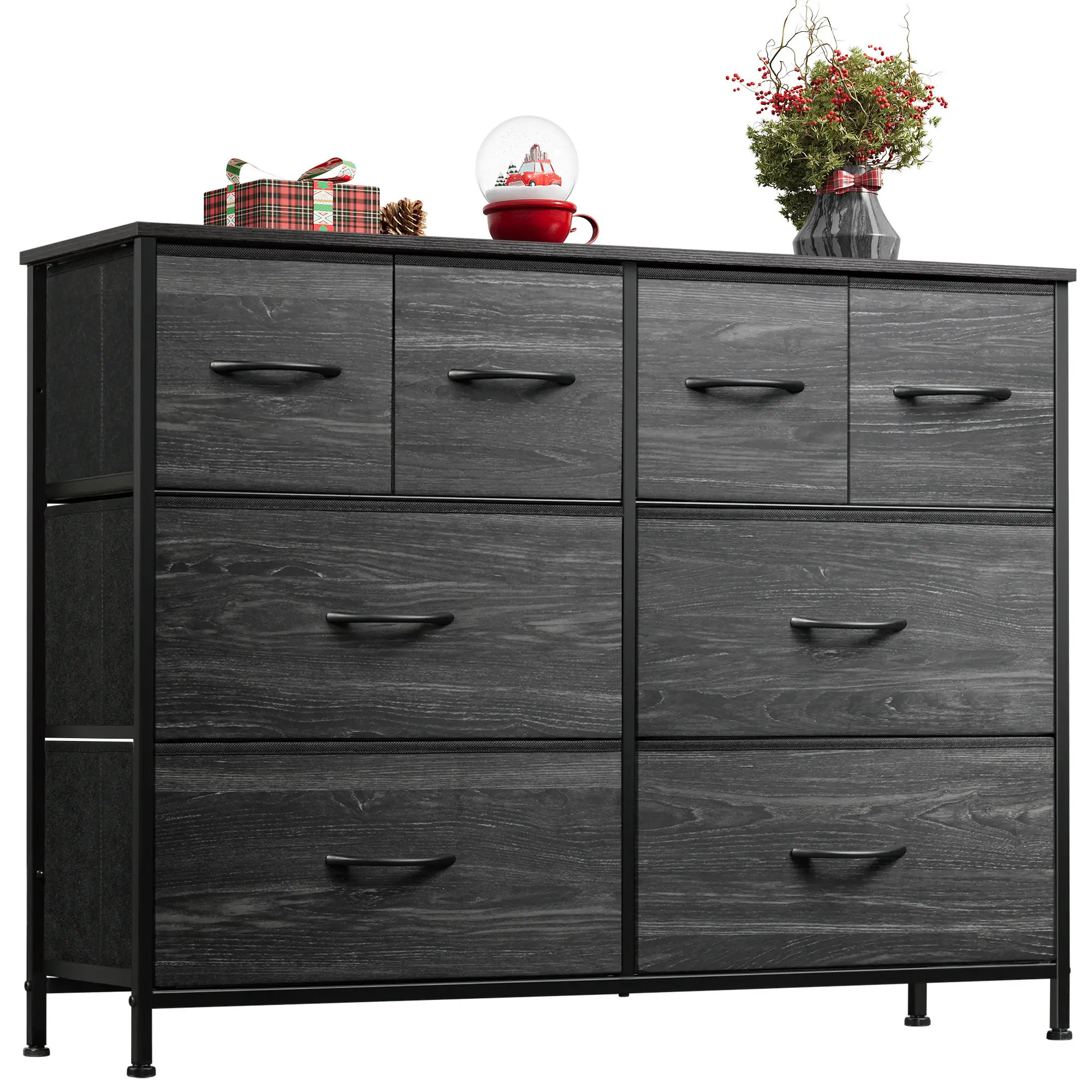 WLIVE Dresser for Bedroom with 8 Drawers, Wide Fabric Dresser for Storage and Organization, Bedroom Dresser, Chest of Drawers for Living Room, Closet,