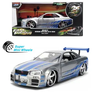 Jada 1:24 Fast & Furious 25th Anniversary Brian’s 2002 Nissan GT-R R34 Brush Metal Finish #36818