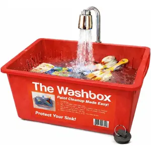 Paint Tray for Brush Clean Up Large Insert for Sinks to Make Paint Cleanup Easy (1, Red)