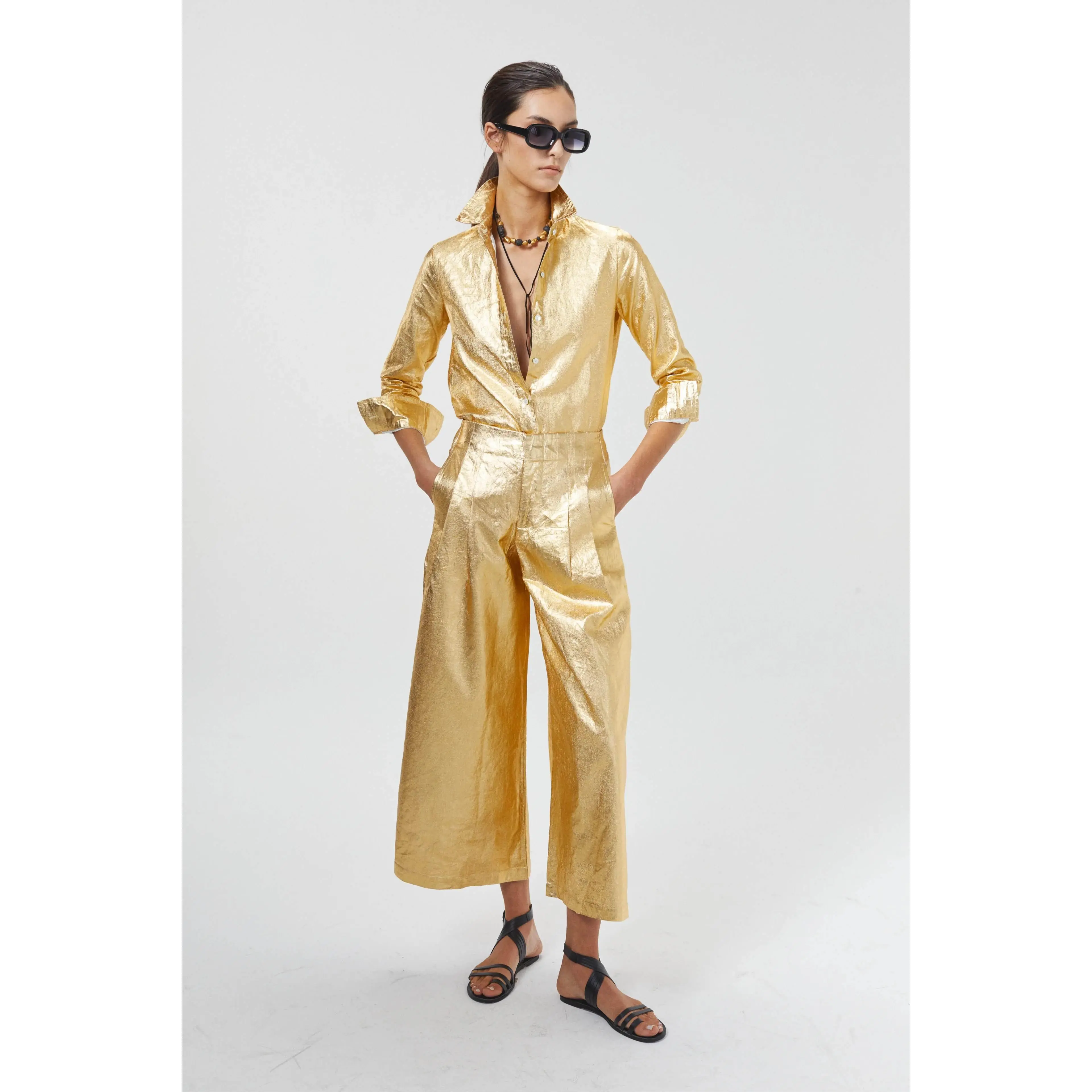 Metallic Gold Culotte Pant, from Lanhtropy