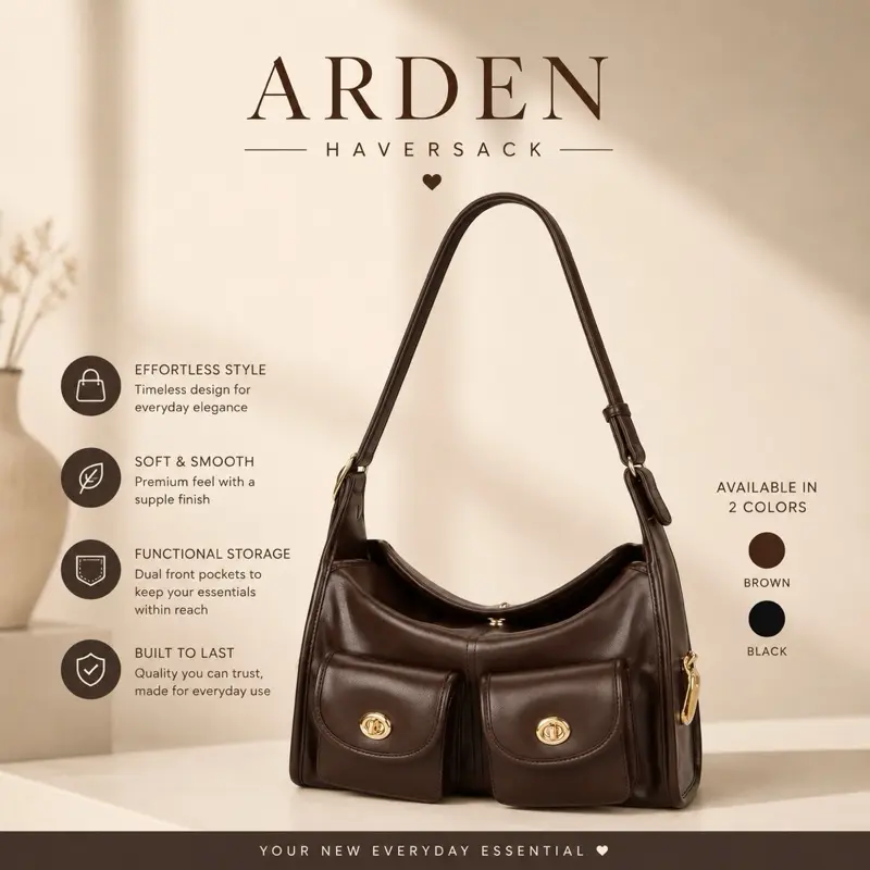 Crescent Handbag for Women, Solid Shoulder Bag for Everyday Use - Versatile, Compact Purse for Work and Casual Outings, Handbags For Women