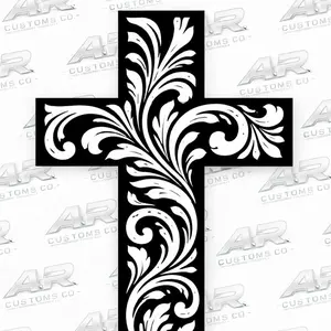 Cross Window Decal - Decorative Tooled Design for Vehicles - Stylish Cross Pattern for Car Windows