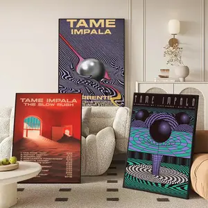 Band T-Tame Impala Album Painting Calligraphy Canvas Wall Art｜Gallery-Grade Waterproof Poster｜Fade-Resistant & Scratch-Proof｜Perfect Gift & Home Decor｜Living Room, Bedroom, Home Decoration｜Multiple Size