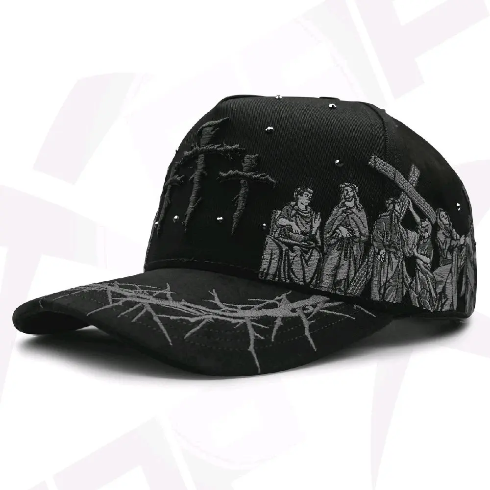 Via Crusis - Crucifixion Xcap Cotton Snapback Gorra - Authentic Branding & Quality Assurance - Perfect for Any Occasion - Sleek & Versatile Design