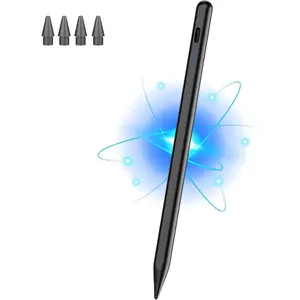Stylus Pen for iPad 2018-2025, Pencil for Pad 9th&10th Generation with Tilt, Palm Rejection, Pencil Compatible with Apple iPad 6/7/8/9/10/A16, Pro 11"/12.9"/13"/M4, Mini 5/6, Air 3/4/5/M2/M3 - Black iPad Stylus with Palm Rejection led  stylus  pen Tablet