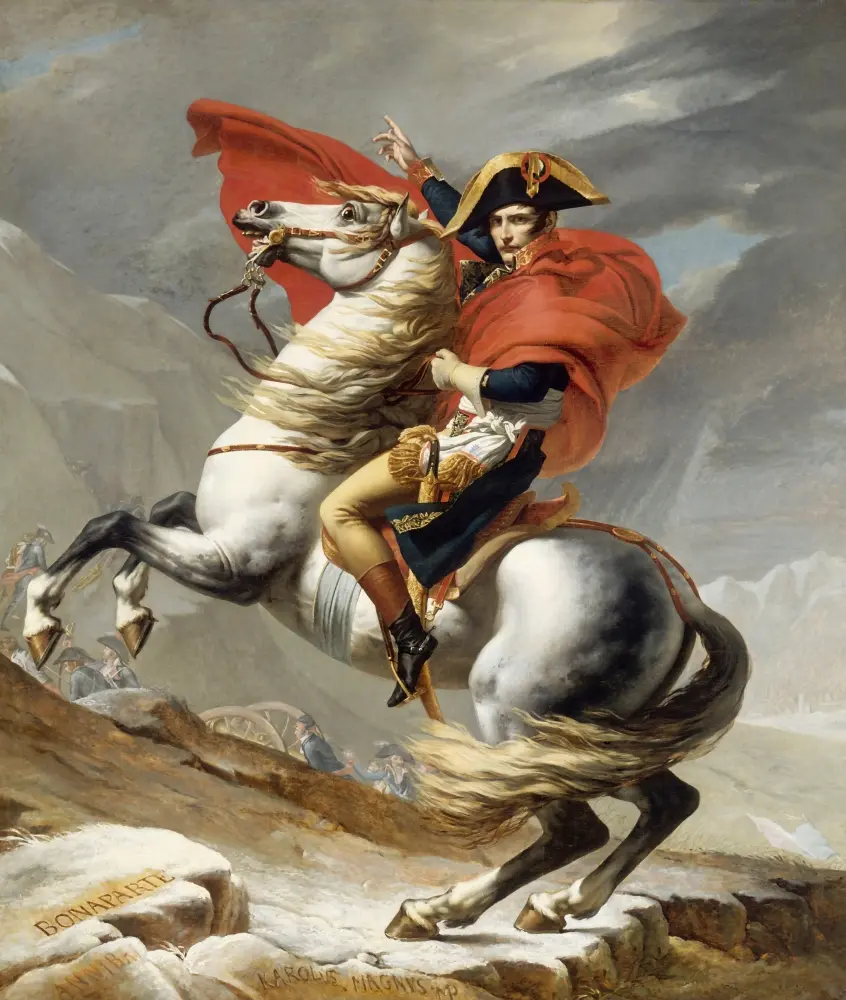 StockTrek Images PSTJPA100064M Digitally Restored Vector Painting Napoleon Bonaparte On Horse Poster Print, 25x30in Large Home Decor Wall Art for Room Decor