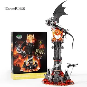 Dark Dragon & Magic Tower Castle Building Blocks Set, Ideal for Boys Girls Adults over 12, Perfect Gift for Movie Fans and Architecture Enthusiasts