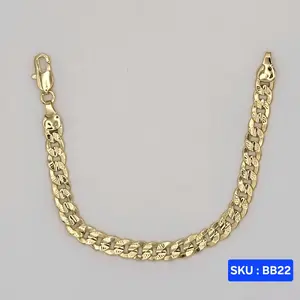 Bracelet Cuban Link Style Laminated-Gold 6 Inches 6 Millimeters for Babies & Small Kids Size Jewelry Accessory