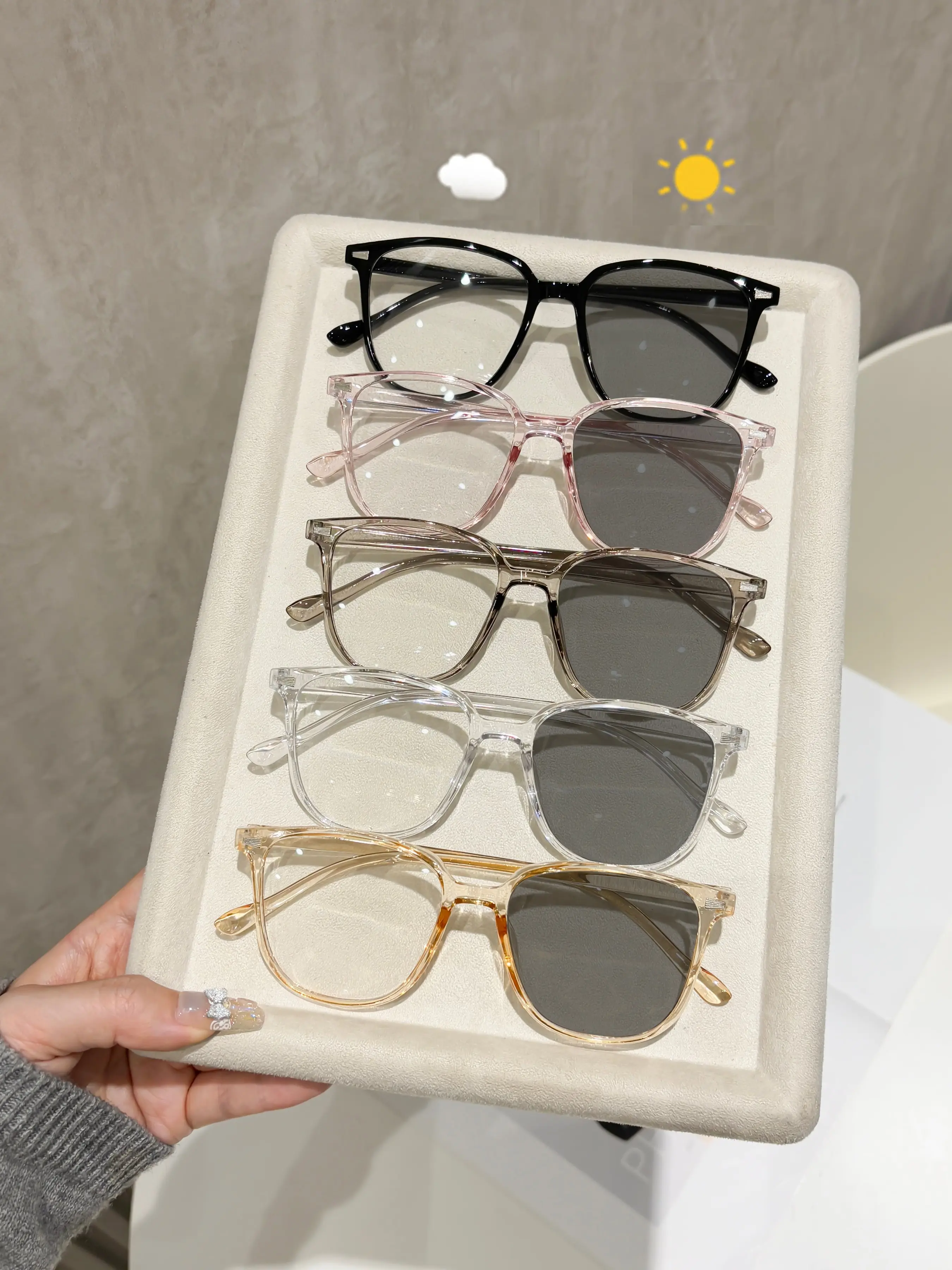 5 Pairs Color-Changing Sunglasses, Slim Face Design, Ideal for Daily Commute, Street Style, Music Festivals, Travel Photography, Smart Photochromic Sunglasses, Trendy Streetwear Sunglasses, Casual Shades, Casual Stylish Glasses