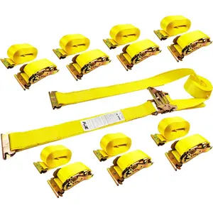 8 Pack E-Track Ratchet Straps, Heavy Duty 2" x20' Cargo Tie-Downs, 4500LBS Breaking Strength, Standard E Track Fitting Tie Down Ratcheting Strap for Cargo , ,