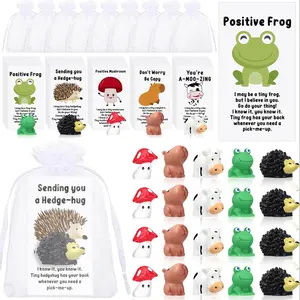 [employee Appreciation Gifts] 25 Bulk Gifts with Animal Puns, Inspirational Note Cards, Humorous Resin Figures, and Pocket Favors, Party Favor Packs, Party Favors Assortment, Party Supplies, Party Bag Fillers