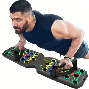 20-in-1 Multifunctional Push Up Board: Portable Foldable Home Gym with Color-Coded Strength Training System. Non-slip Handles for Floor Use, Effective for Chest, Arms, Shoulders & Back (Unisex).