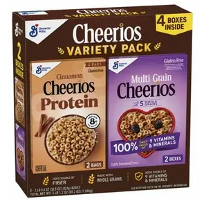 Cheerios Variety Pack – Multi-Grain Cheerios & Cheerios Protein Cinnamon Cereal, Family Size Breakfast Bundle, 70.1 oz. Total
