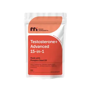 Micro Ingredients Testosterone+ Advanced 15-in-1 with Pumpkin Seed Oil, 240 Softgels